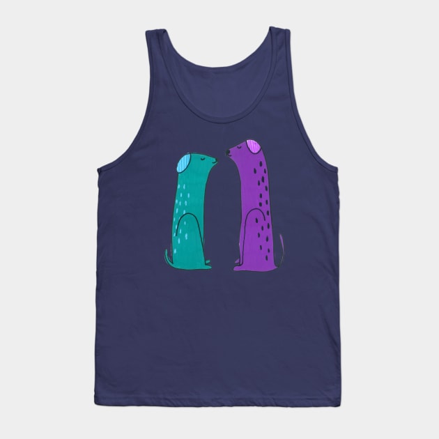 Strangely Colored Dogs Tank Top by DoodlesAndStuff